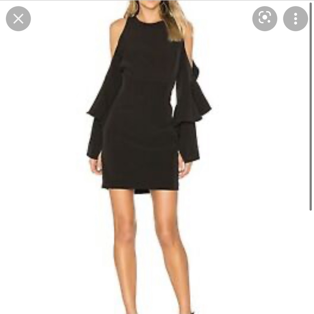 Revolve Bardot Black Dress